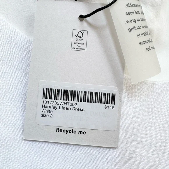NWT Reformation Hamley Linen Mini Dress White 2 - Picture 8 of 16